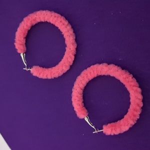 Pink hoop earrings